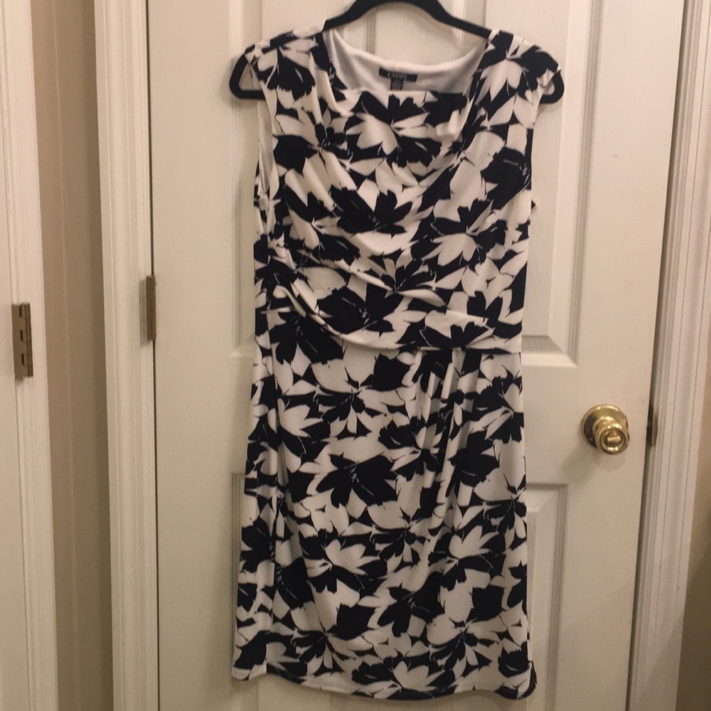 Chaps Navy and White Career dress